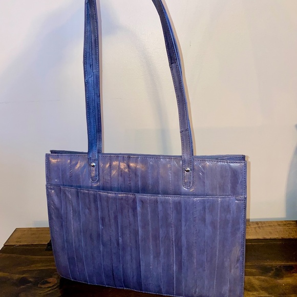 Lee Sands Vintage Eel Skin Womens Shoulder Purse Bag New - Picture 2 of 5